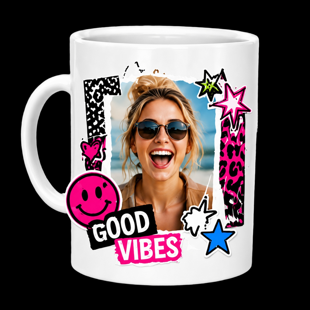 Good Vibes custom photo mug