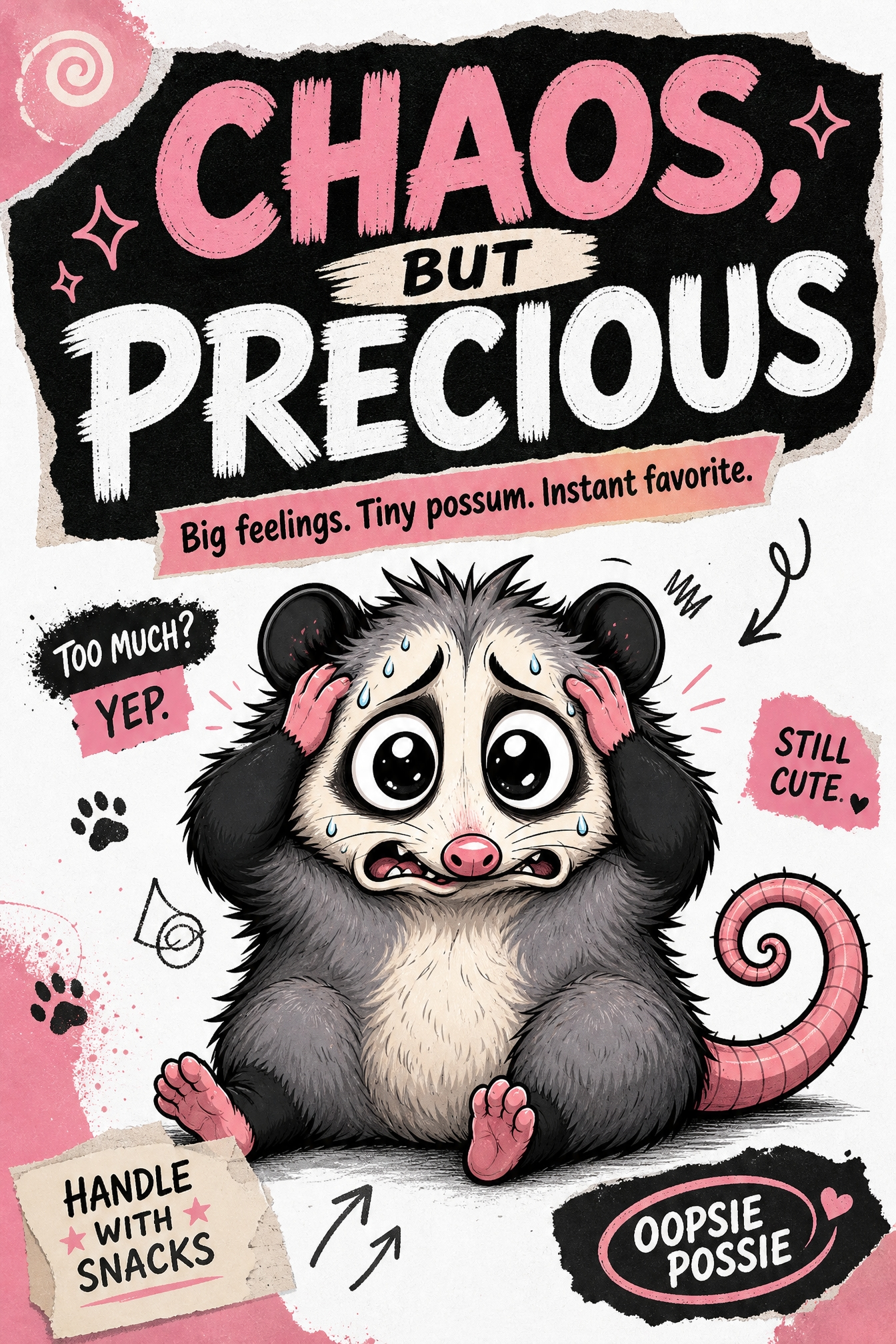 Meet Oopsie Possie possum character detail art