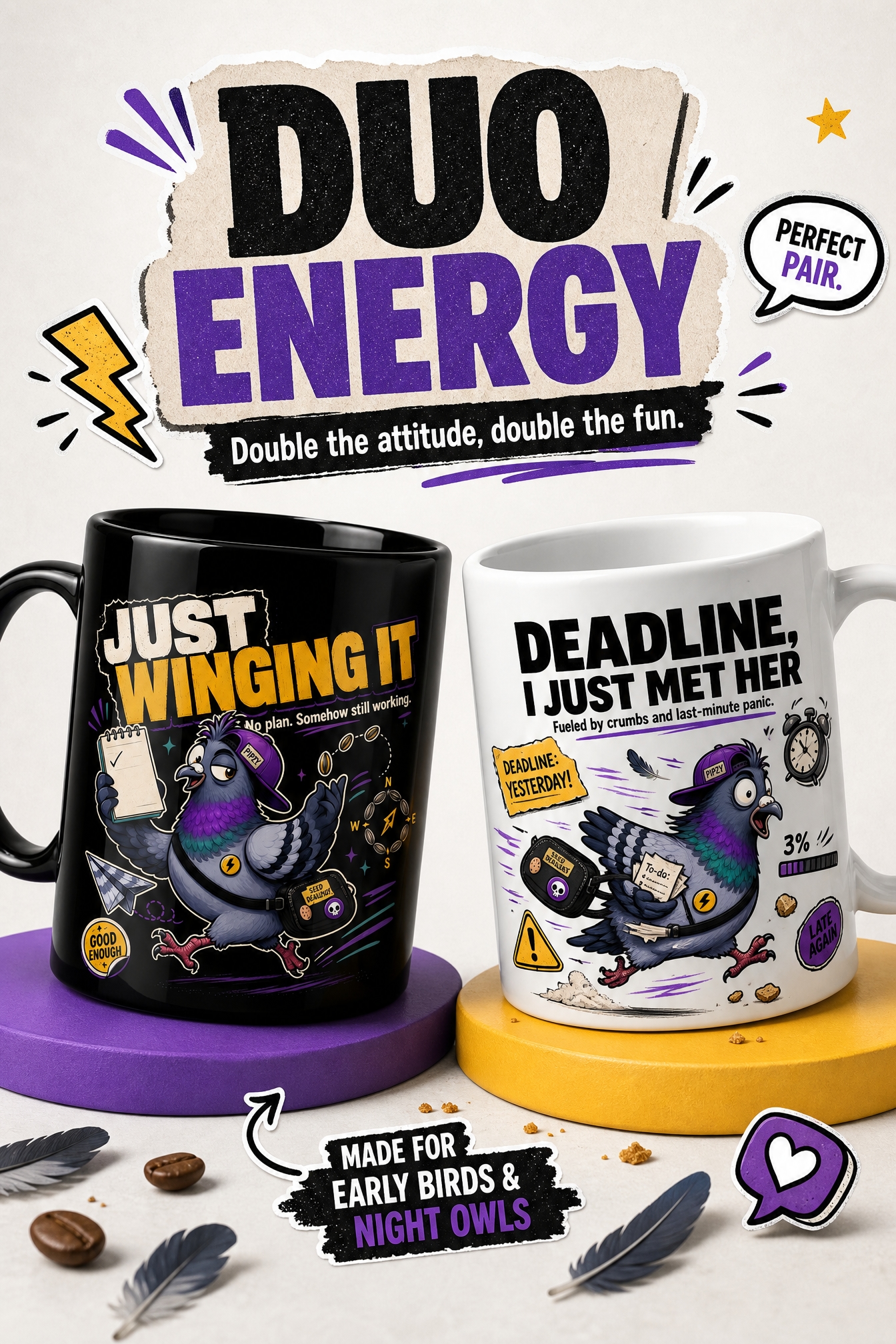 Pipzy Rush office chaos and deadline mood panel