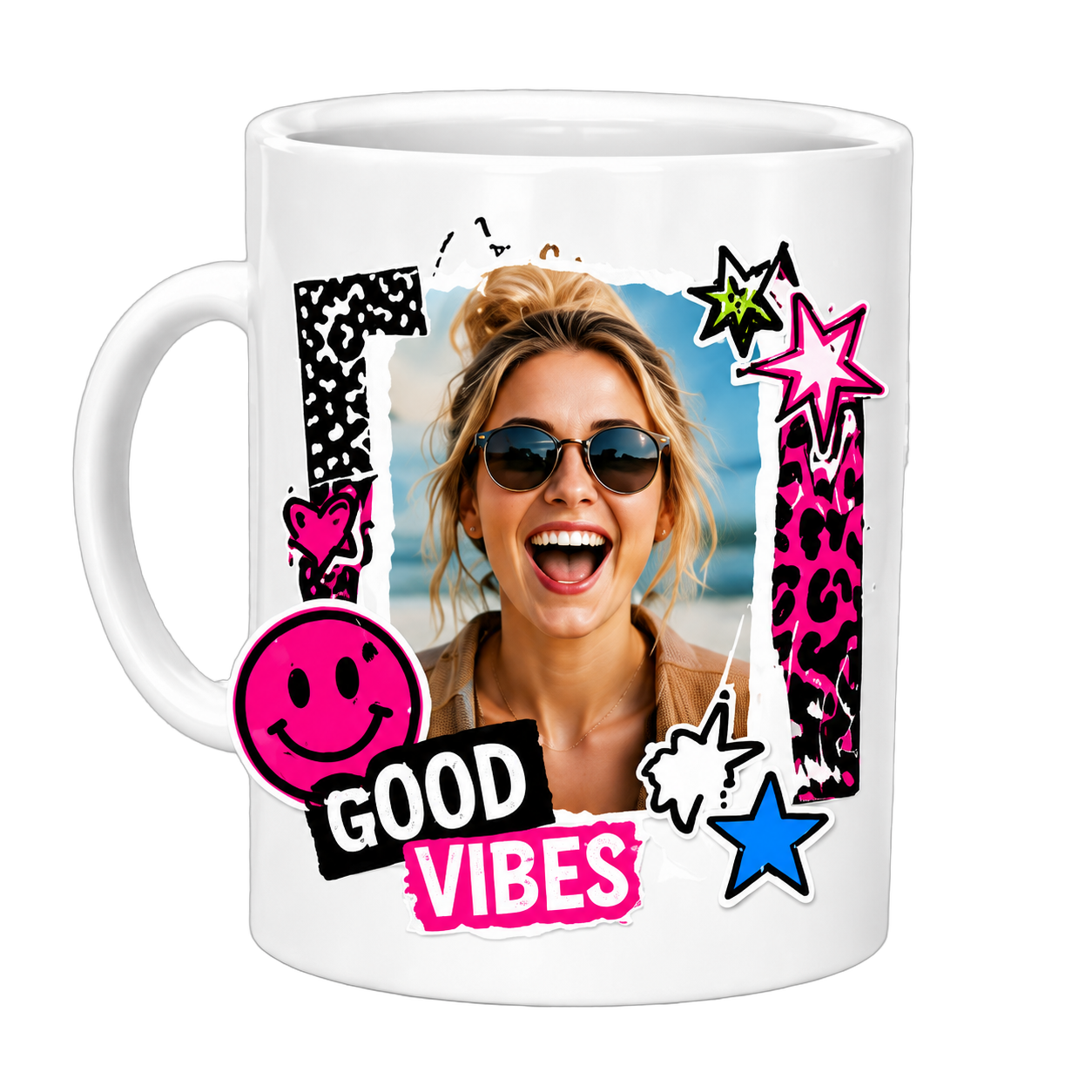 Good Vibes custom photo mug